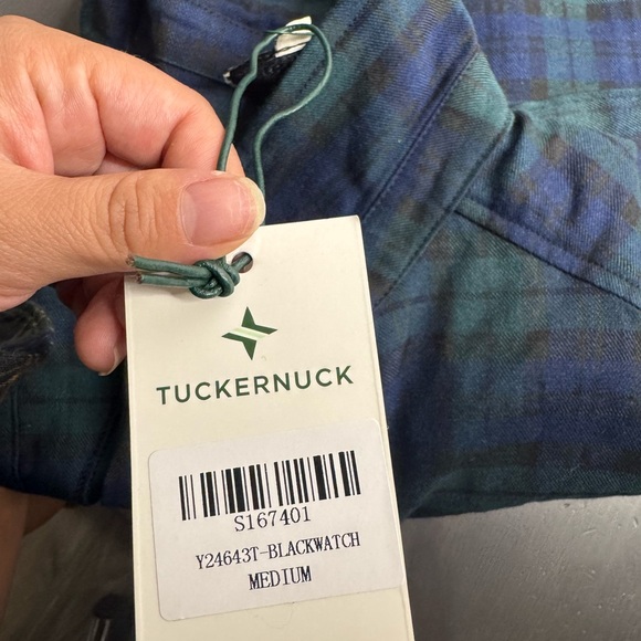 NWT Tuckernuck Navy and Green Plaid Long Sleeve Dress - Picture 6 of 13